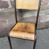 Set of 6 industrial school chairs vintage school communities