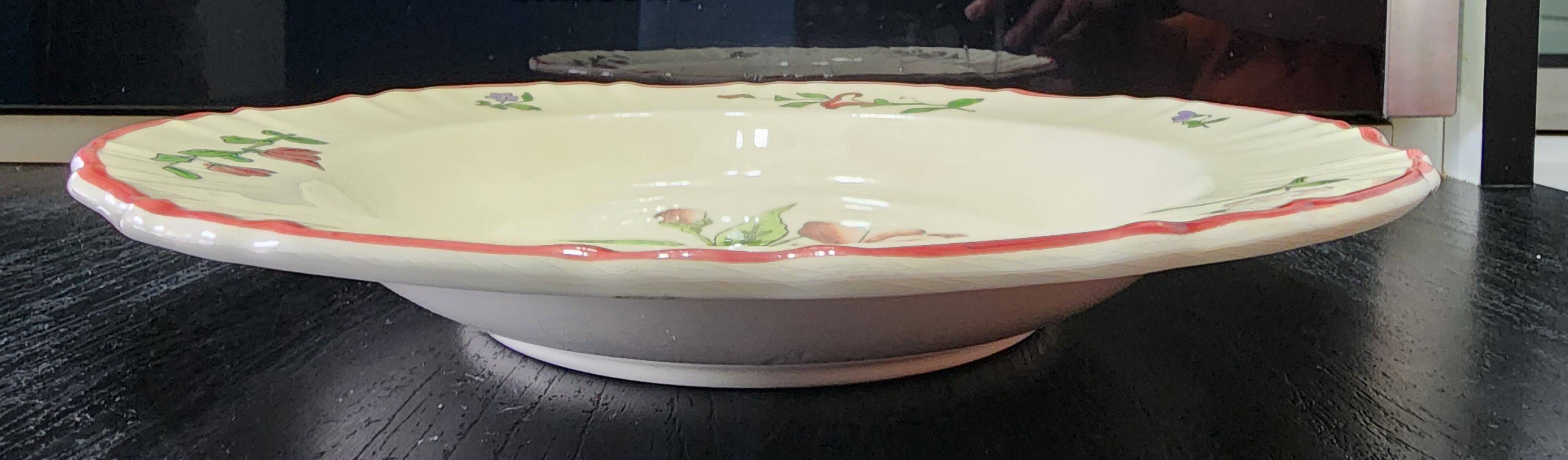 shallow dish faience Zeller ceramics old Strasbourg vintage
