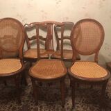 Lot de 6 chaises anciennes en bois
