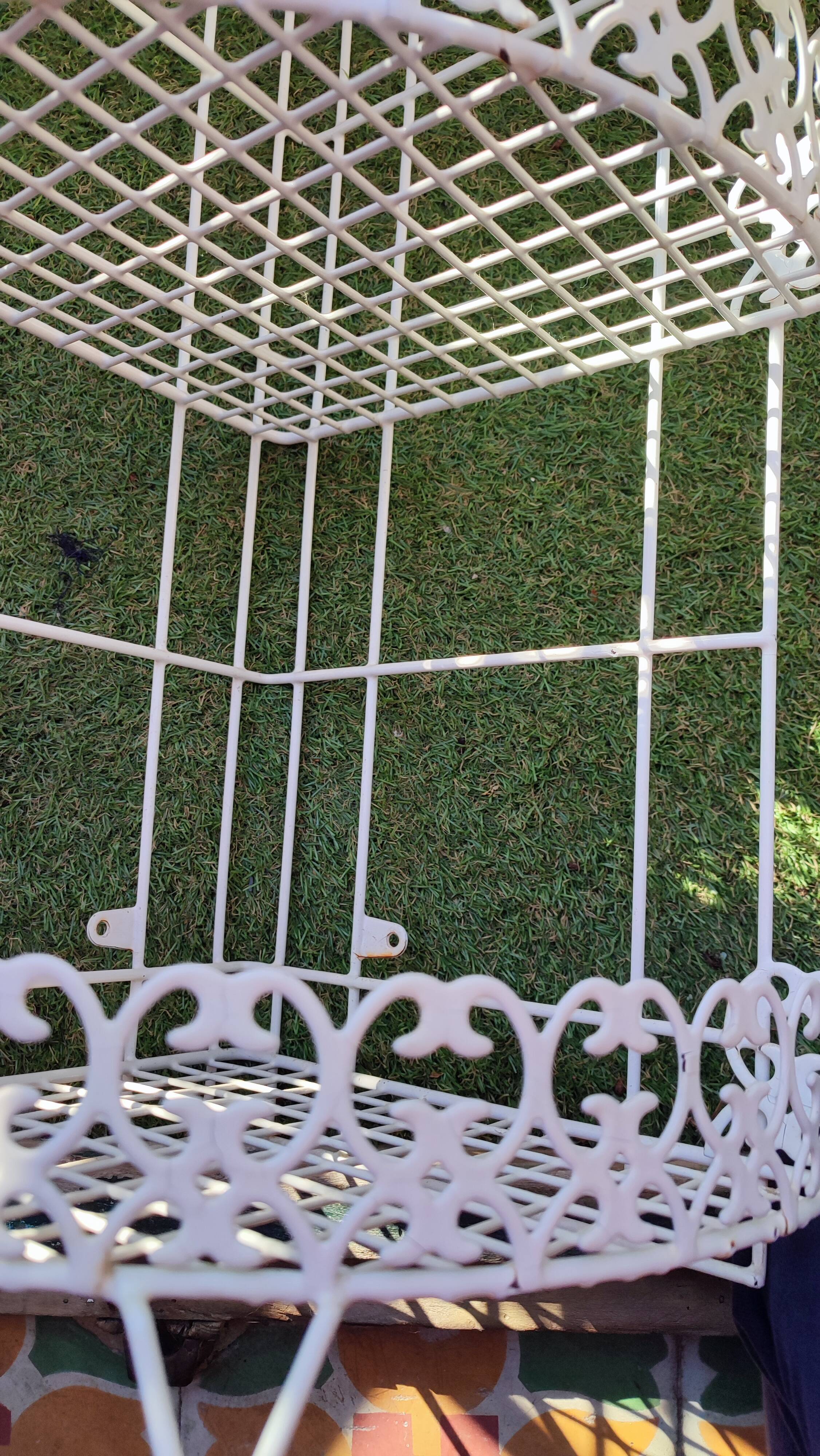 White metal corner shelf
