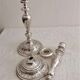 Pair of silver bronze torches, XIXth