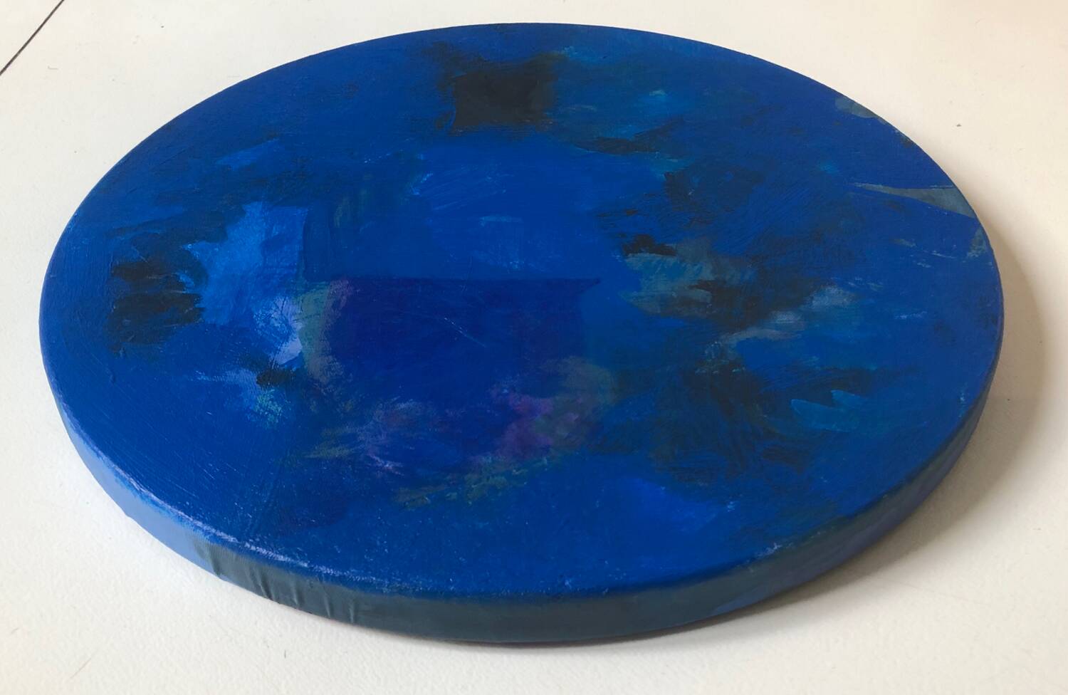 Abstract round blue painting