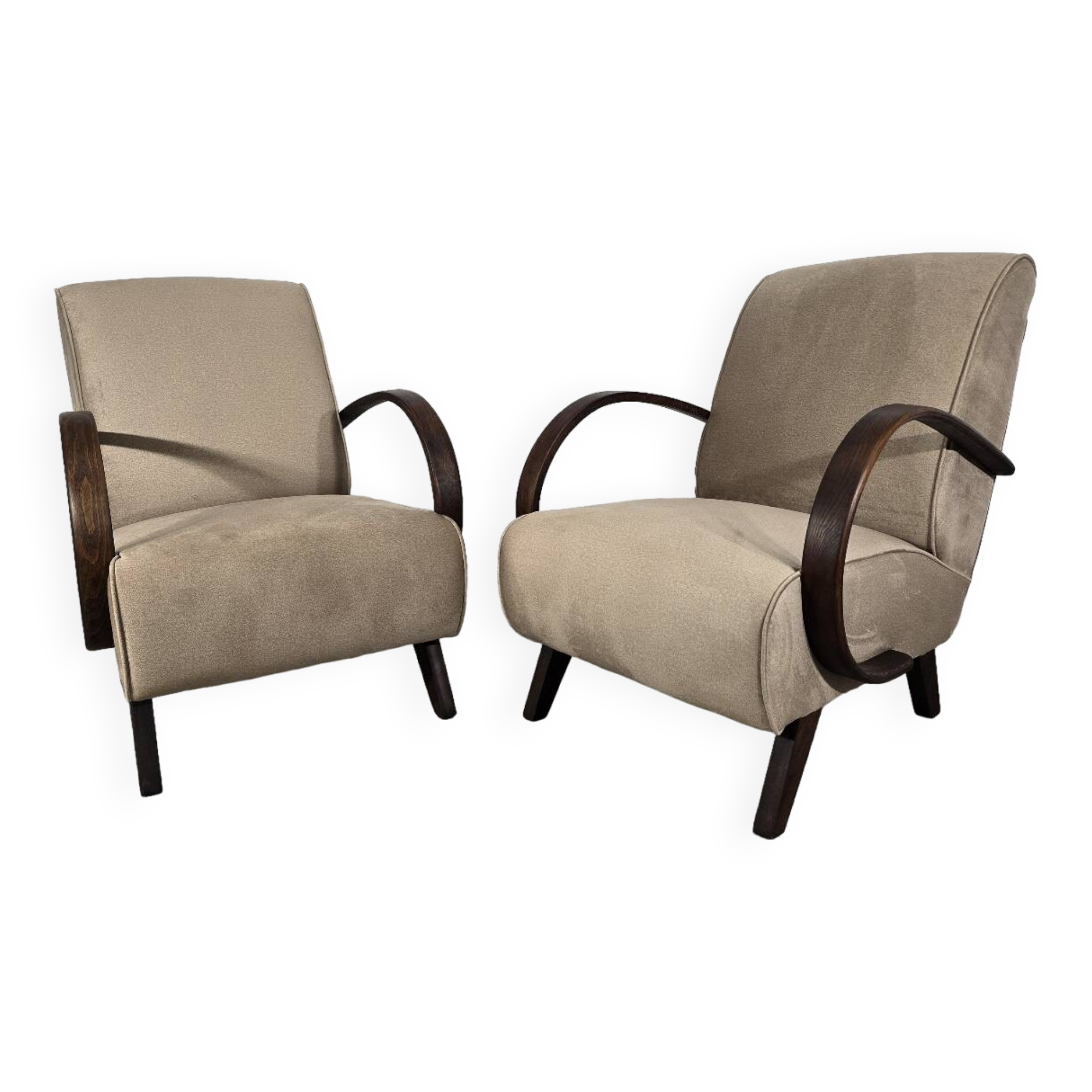 Armchairs by Jindrich Halabala, 1940s, Set of 2