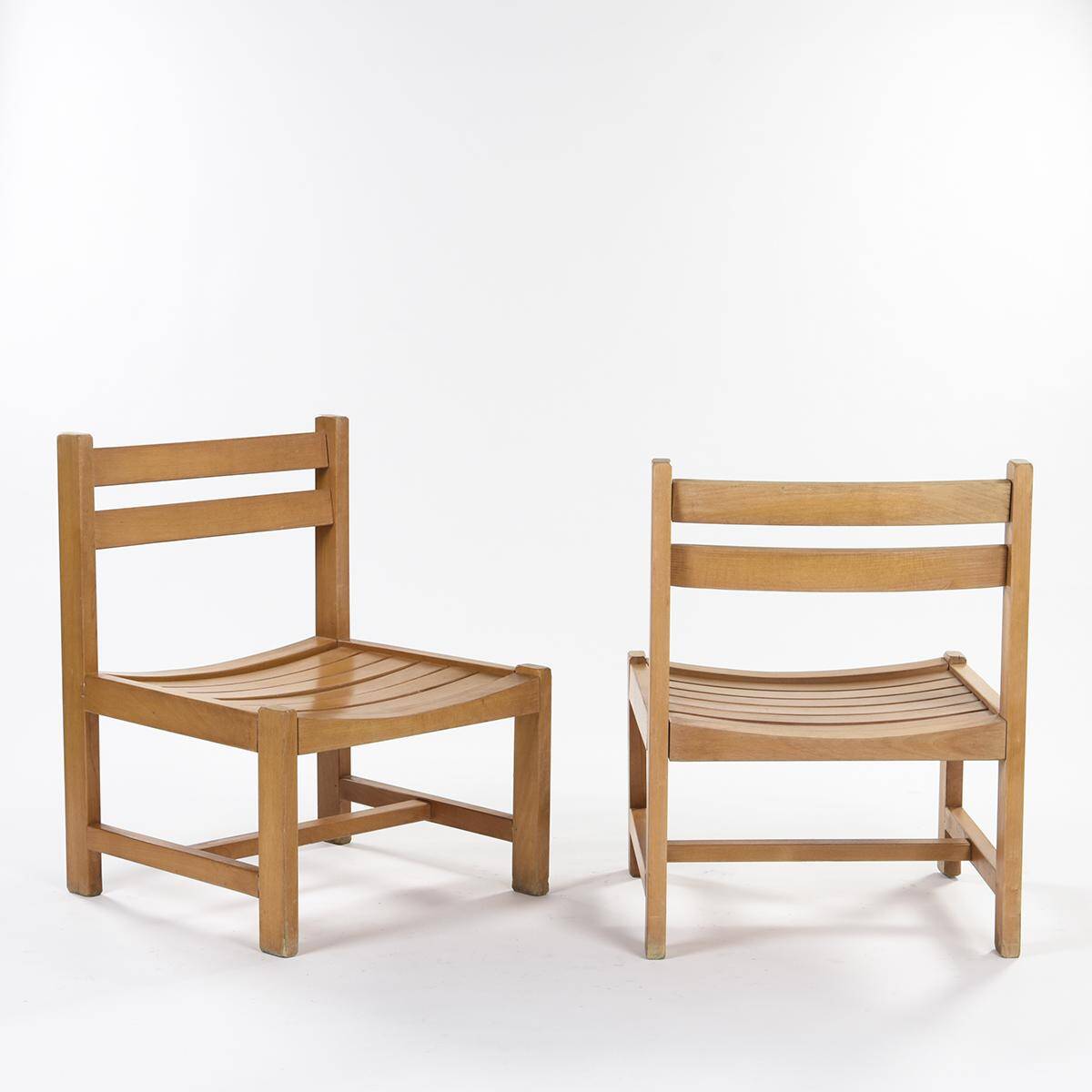 Pair of low chairs by André Sornay, circa 1960