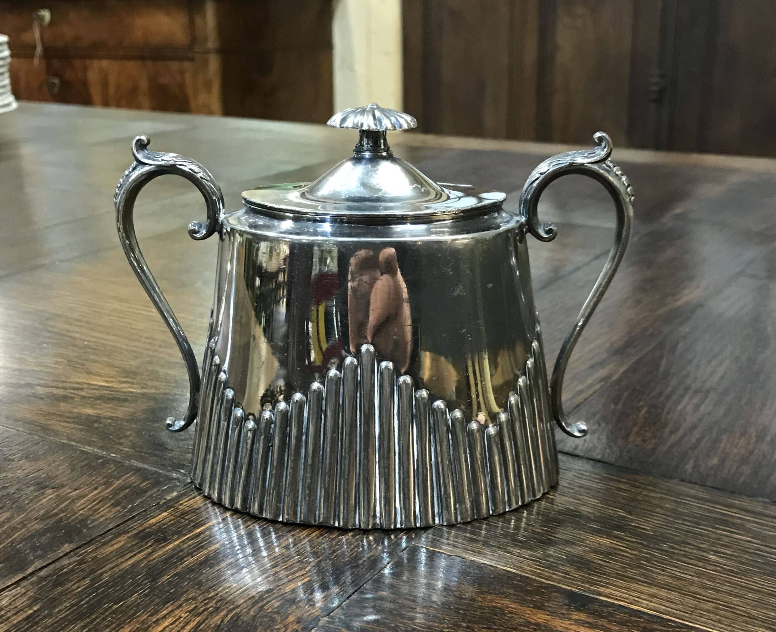 English silver plated sugar bowl
