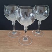 3 verres à vin  ballon en cristal de bohème