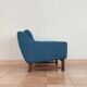 Norwegian living room set in blue fabric, vintage scandinavian 1960s