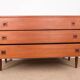 Danish teak chest of drawers or small sideboard, 3 large drawers, 1960.