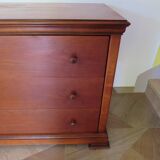 Elégante commode  en merisier – 3 tiroirs –Années 80