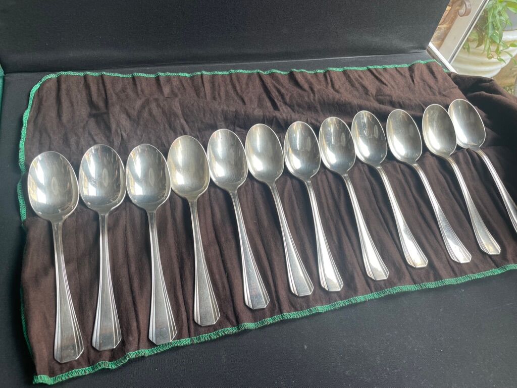 12 tablespoons Christofle model Boreal – Silver metal – Art Deco