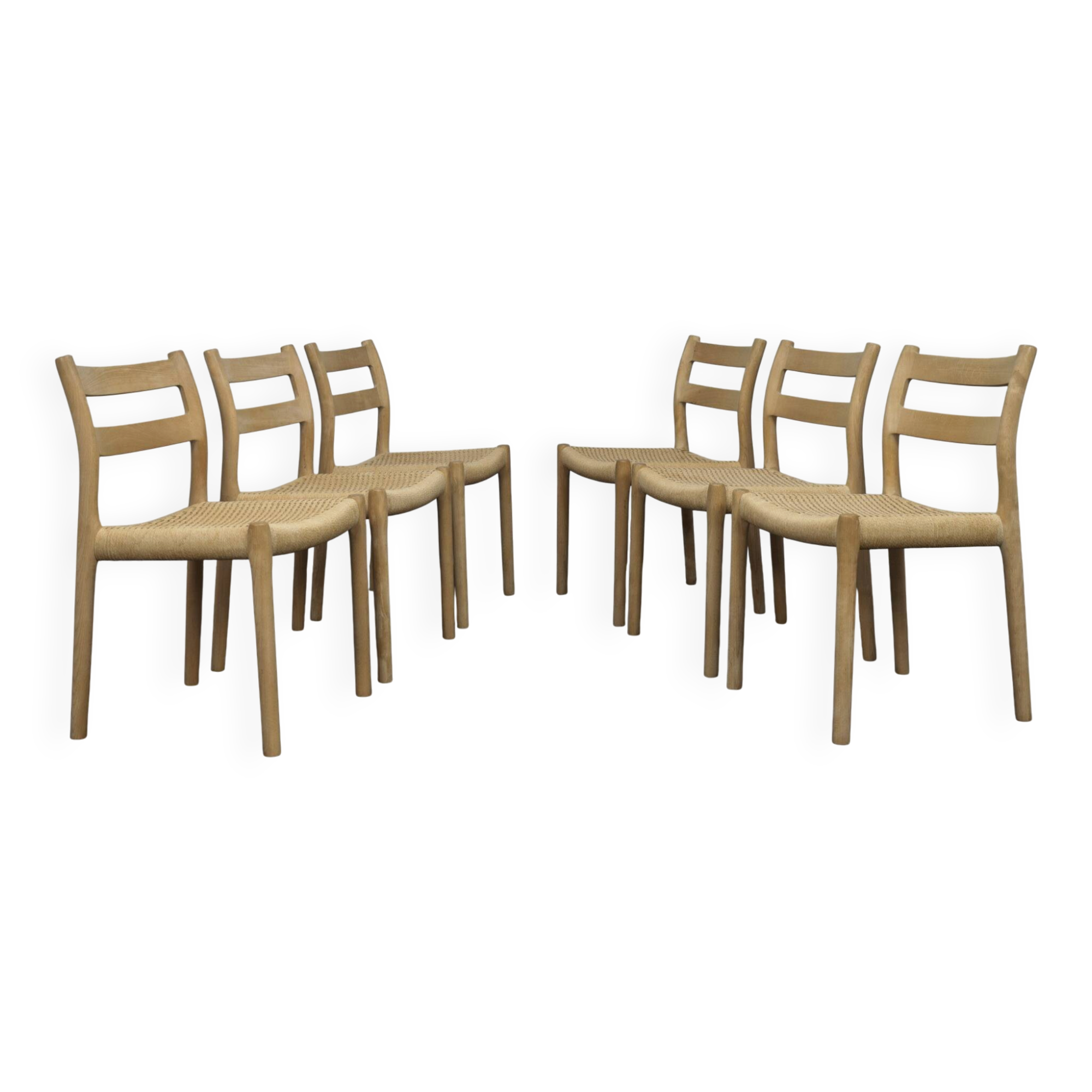 Ensemble de 6 chaises de salle à manger modèle 84 par Niels Otto Møller, années 1970.