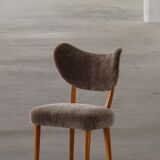 Danish chair from the mid-20th century, dining/office chair in lamb's wool, Eva Koppel, 1950s.