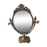 Psyche on foot brass mirror 28x39cm