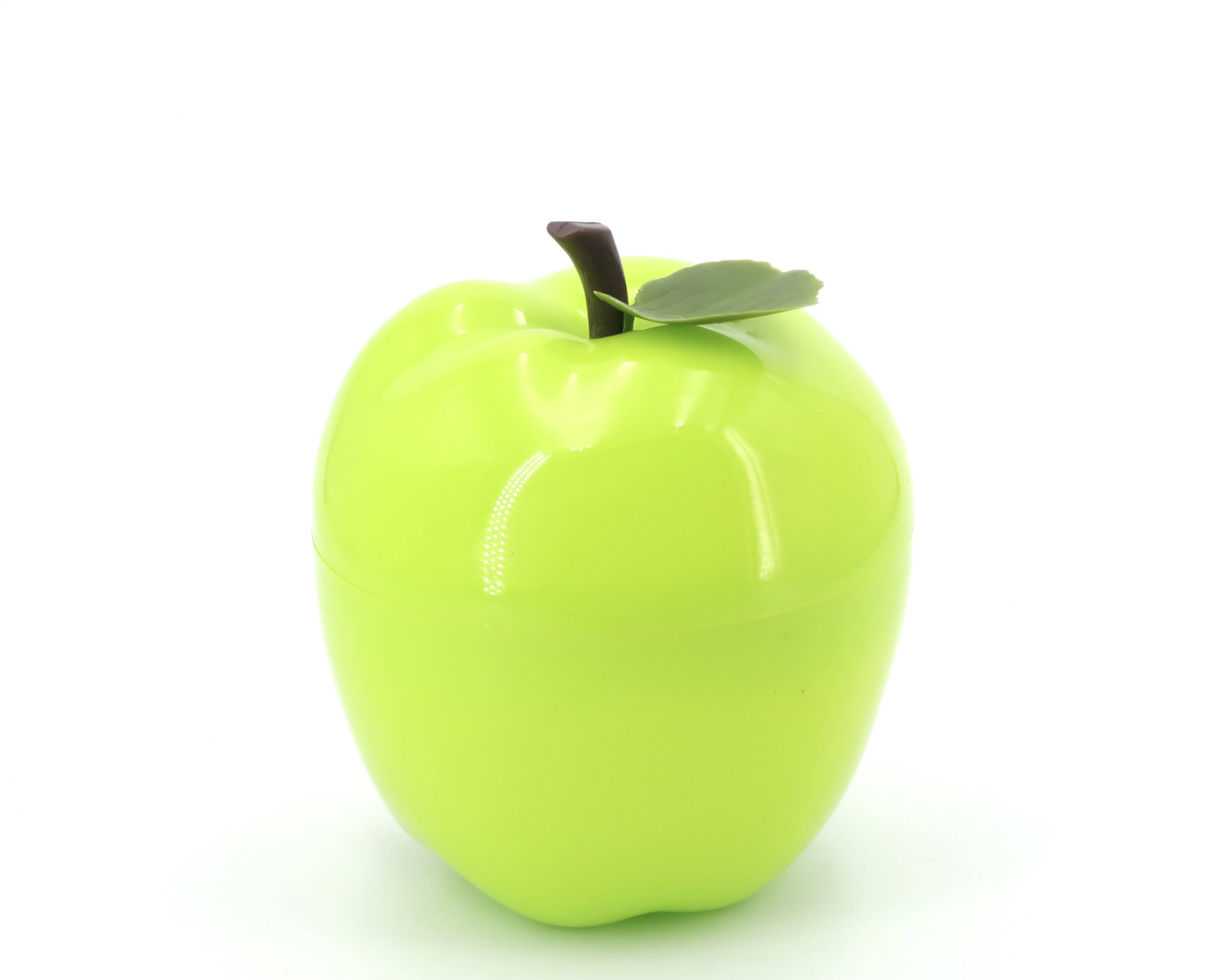 Green plastic apple ice cube bucket, 1970s