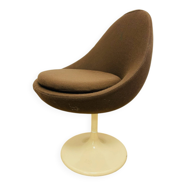 Fauteuil œuf Space Age vintage années 70 – Lusch Erzeugnis – tissu mar
