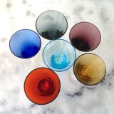 Set of 6 colored alcohol glasses