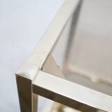 Bookcase vintage shelf in brass and smoked glass