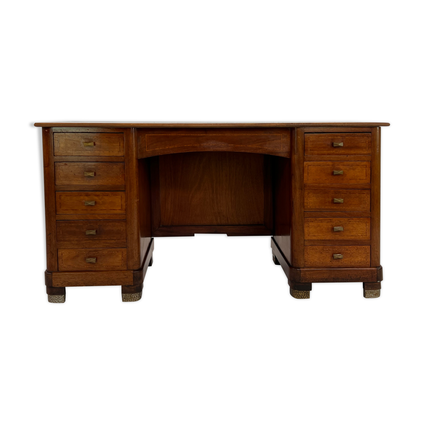 Old office 40s - 50s in wood, marquetry and brass