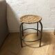 Pair of metal and rope stools