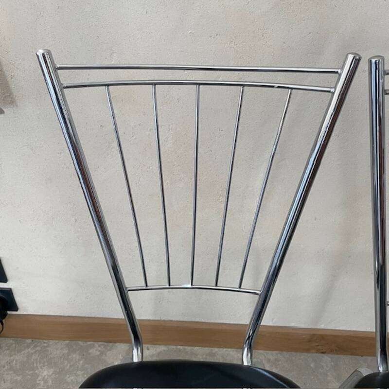 Paire de chaises métal  - simili
