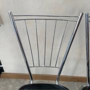 Pair of metal chairs - faux leather