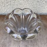 Vintage 1970s Crystal Molded Flower Vase