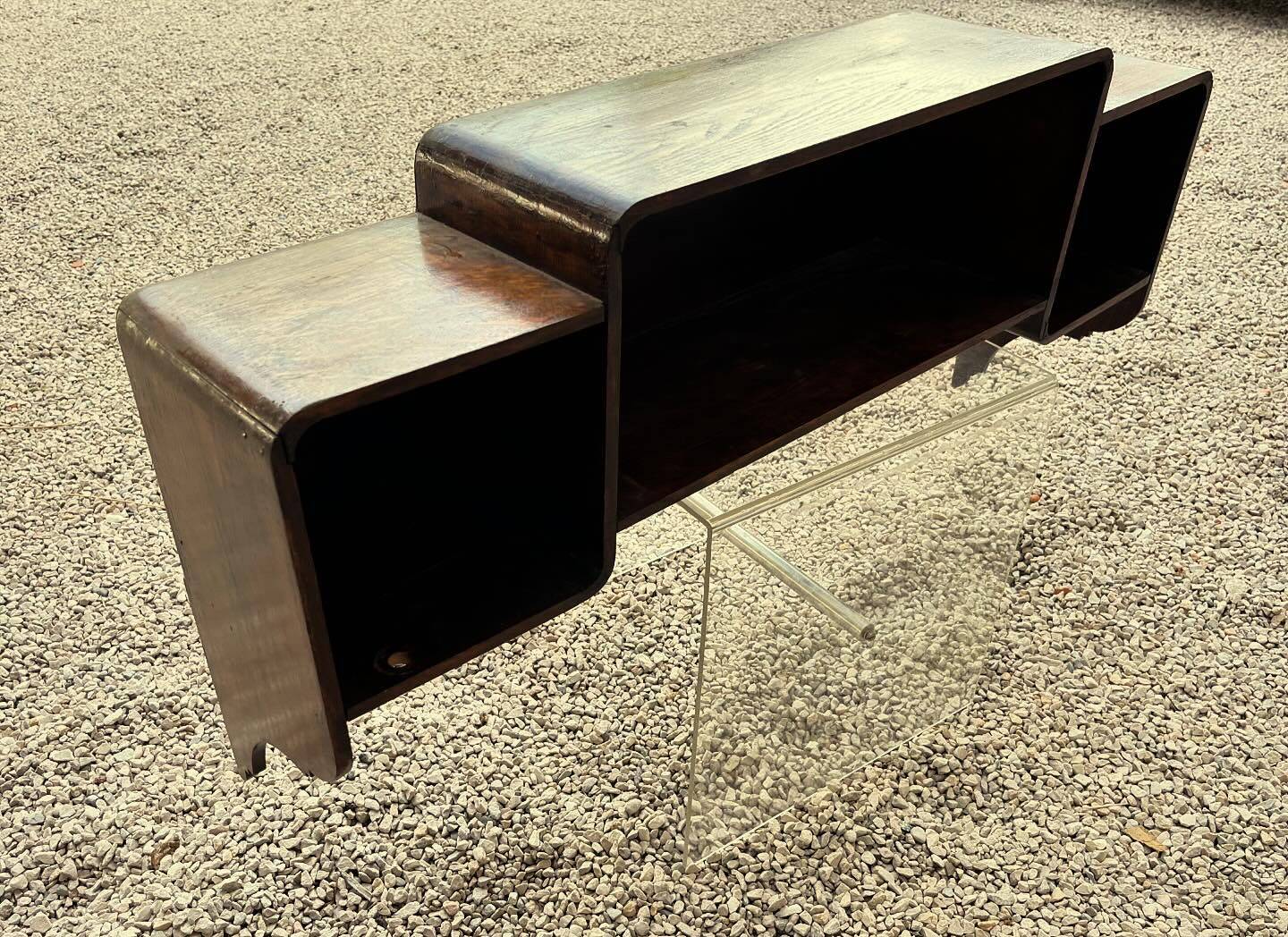 1940s wooden wall shelf