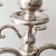 3-arm silver-plated metal candlesticks, candlesticks