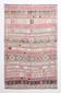 Tapis kilim ancien pastel, teintes délavées rose & vert, charme bohème,