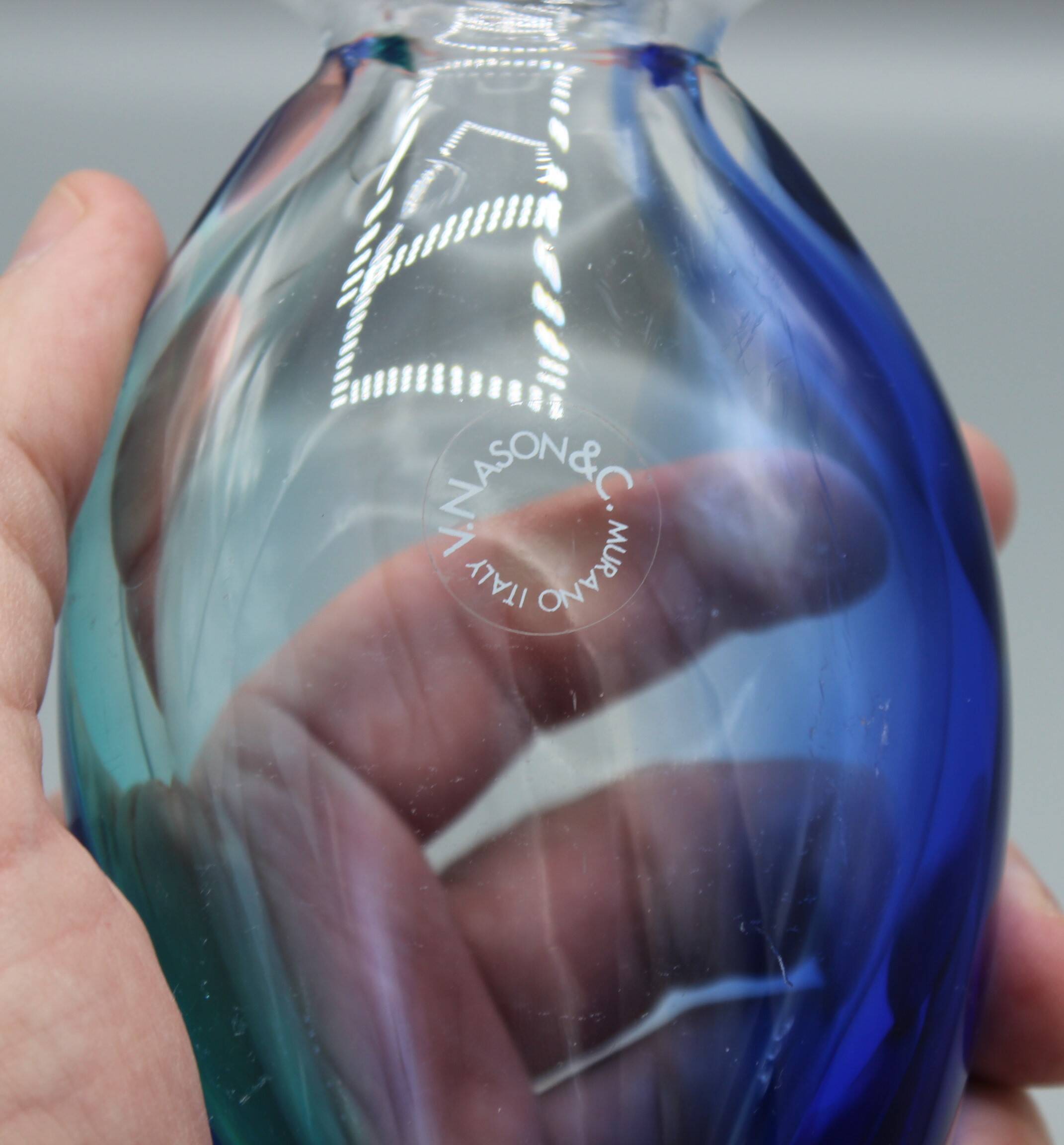 Murano glass vase vincenzo nason - italy sommerso