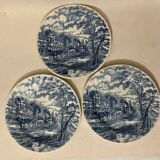 Assiettes plates anglaises Royal Wessex bleu malle-poste