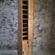 Antique French workshop cabinet in pine with compartments.