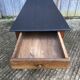Antique oak farmhouse table with cat bar and 2 end drawers
