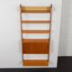 Scandinavian modern wall shelving system Ergo in teak by J. Texmon, Norway, 1960s