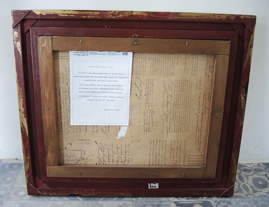 Old oil painting – the castle – gilded wood frame – barj-buzzoni collection