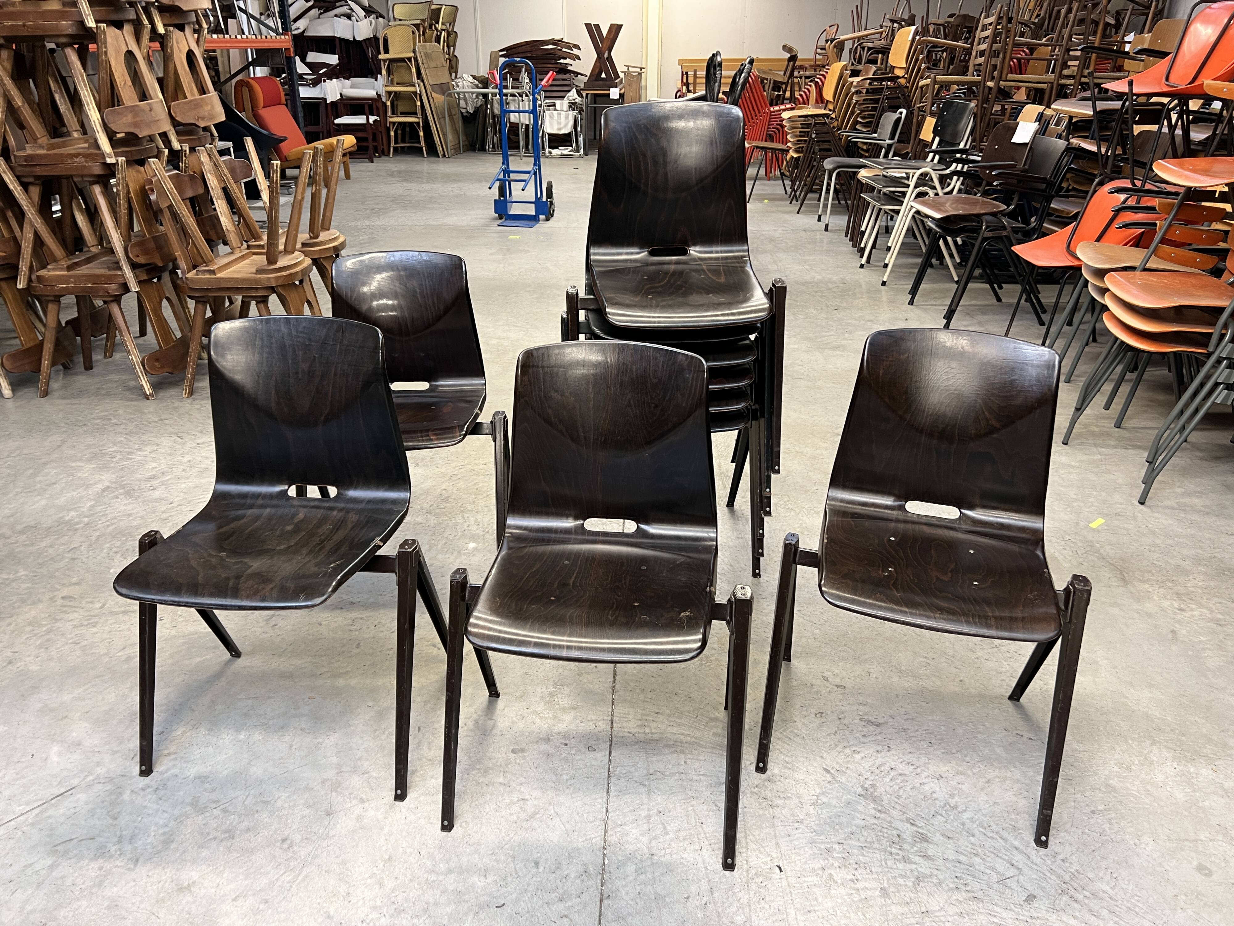 Set of 10 Galvanitas S22 Wenge chairs from the 70s Netherlands