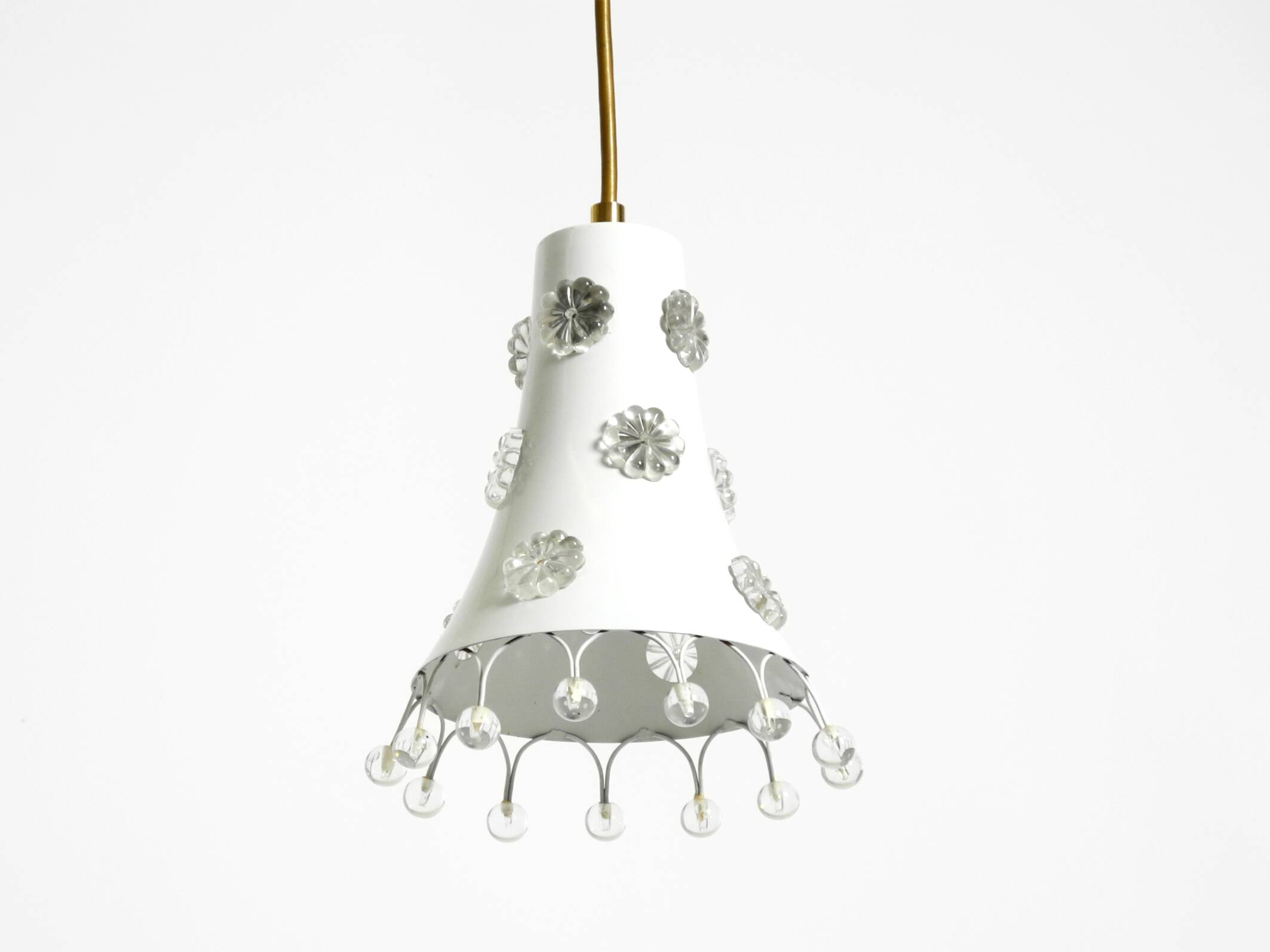 Beautiful small mid-century pendant lamp by Emil Stejnar in a trumpet shape