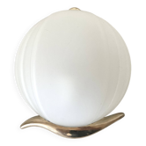 Vintage frosted glass wall lamp from the 80s