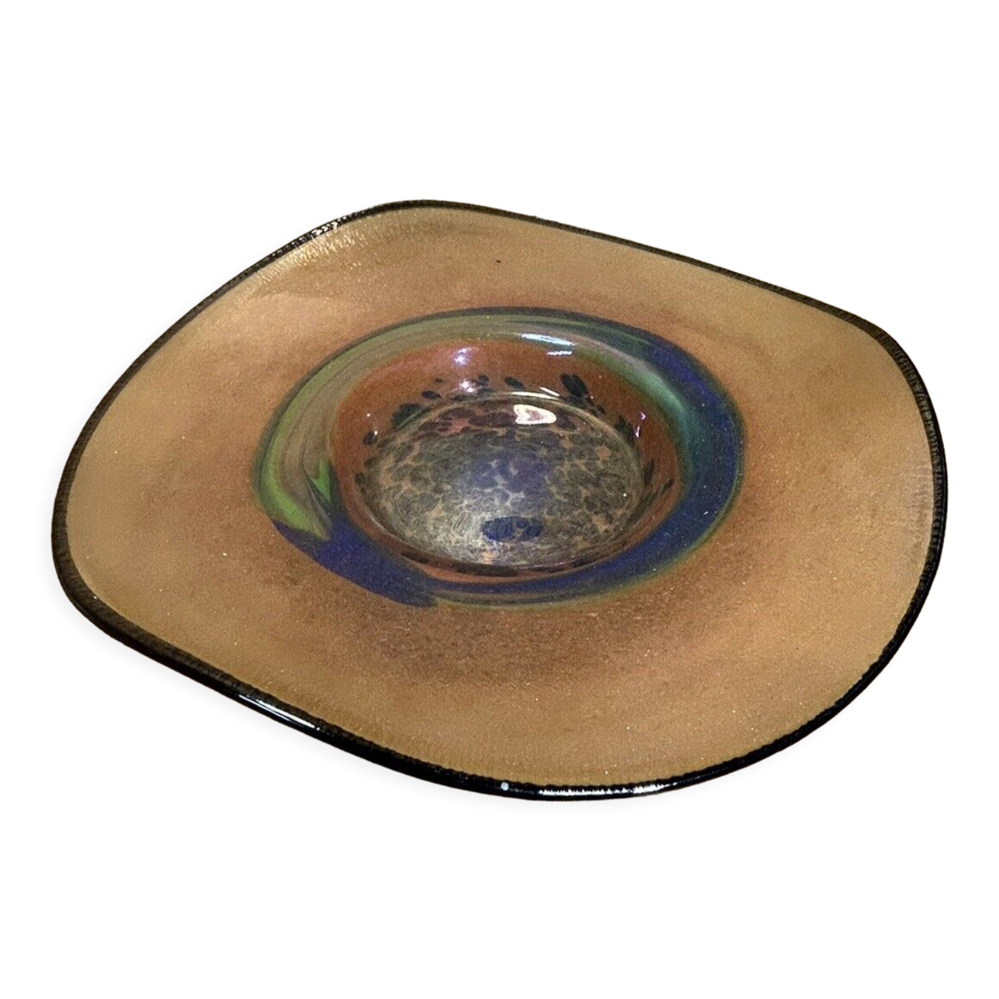 Cup, iridescent glassware, signature