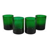 4 grands verres 33 cl verts vintage france