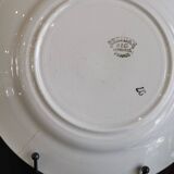 4 assiettes plates en faïence bleue et blanche de K&G Lunéville, modèle Blida