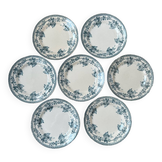Set of 7 old flat plates