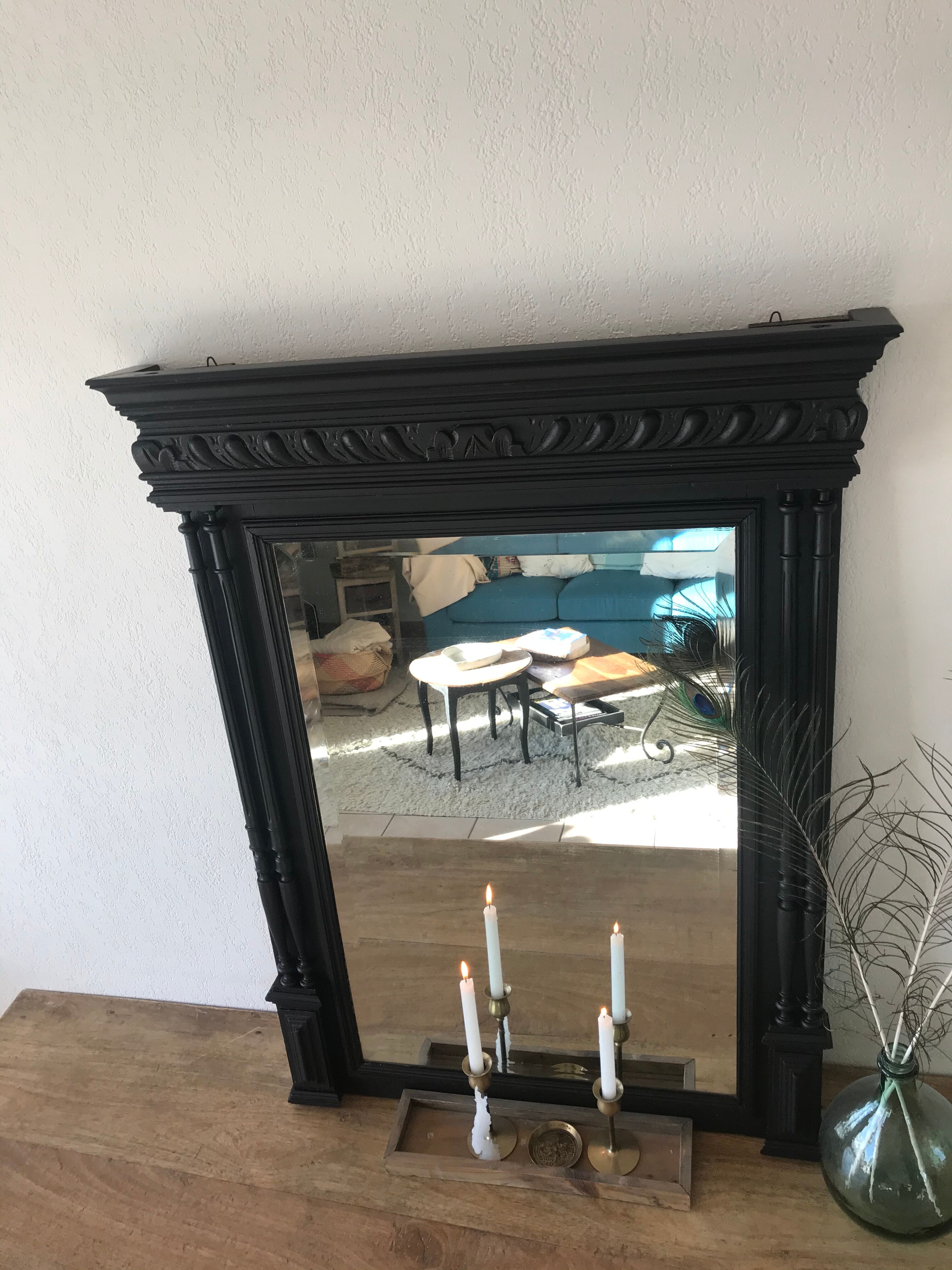 Mirror black trumeau - 107x81cm