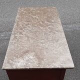 Art deco chest of drawers in oak and marble