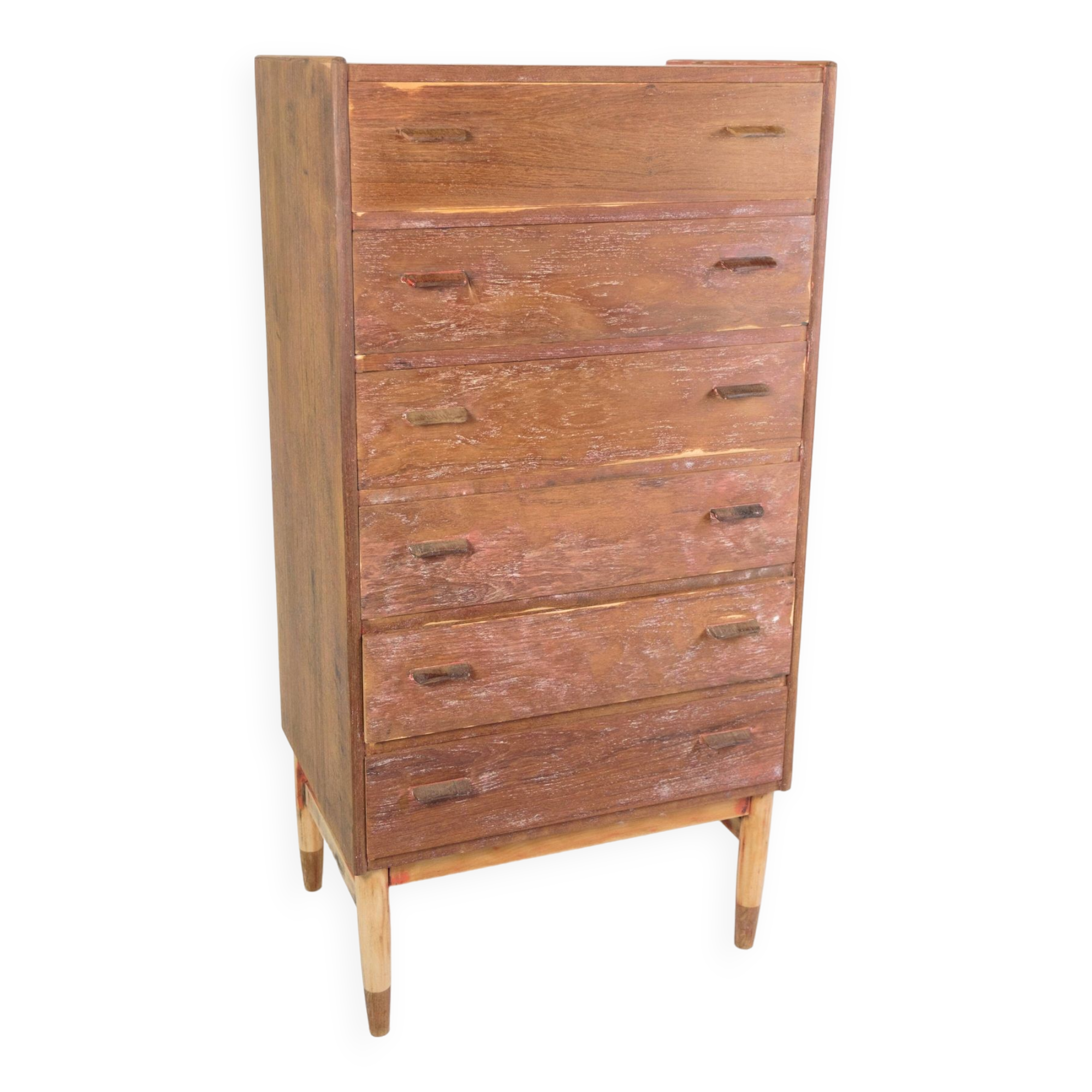 Chest Of Drawers Made In Teak With Oak Legs By Poul M. Volther From 1960s