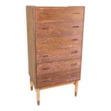 Chest Of Drawers Made In Teak With Oak Legs By Poul M. Volther From 1960s