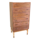 Commode à tiroirs en teck avec pieds en chêne par Poul M. Volther des années 1960