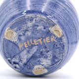 Blue and gold ceramic vase by Georges Pelletier