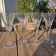 Set of 4 bubble glass champagne flutes / goblets Biot Signed 22 cm