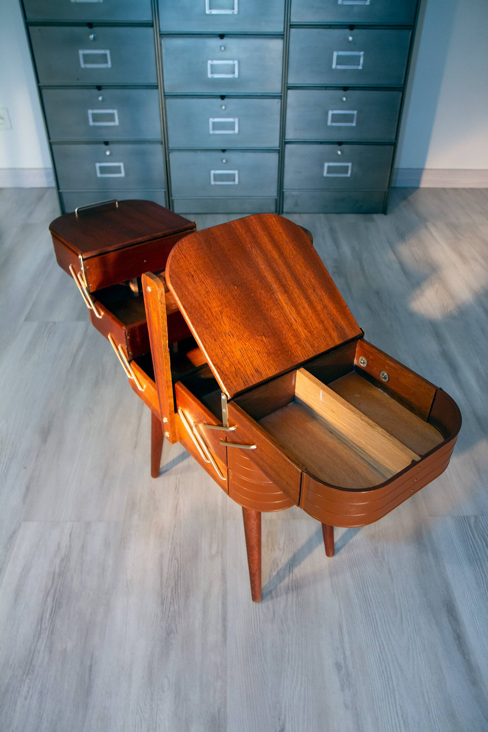 Worker, 1950s work box, teak and bakelite